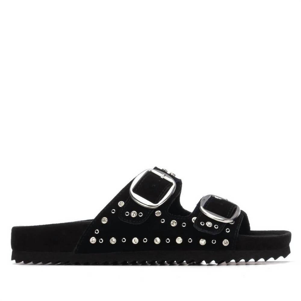 NEW XTI women's suede caucho sandal in black
